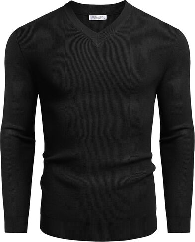 Coofandy Men v Deck Dress Sweater متماسك طويل الأكمام الطويلة in Saudi Arabia
