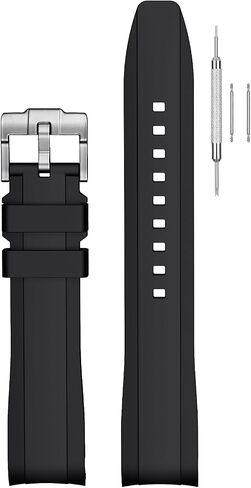 حزام Stanchev لساعة Moonswatch ، فرقة استبدال السيليكون المنحنية متوافقة مع Omega X Swatch Speedmaster Moonswatch 20mm ، حزام ناعم 22 مم للرجال نساء in Kuwait