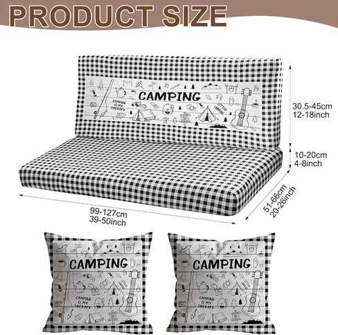 6pcs Rv Dinette Cushion Covers Stretch Washable Rv Cushion Slipcove Replacement for Camper Car Bench, 2 Pillowcase, 2 Backrest and 2 Bench Covers (Brown Wooden) in Saudi Arabia