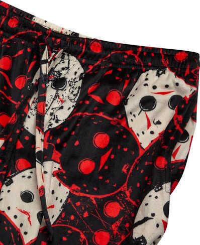 Friday the 13th Mens All Over Print Pajama Pant with Adjustable, Elastic Waistband - Plush Fleece Sleepwear in Saudi Arabia