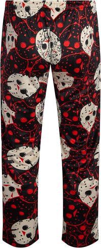 Friday the 13th Mens All Over Print Pajama Pant with Adjustable, Elastic Waistband - Plush Fleece Sleepwear in Saudi Arabia