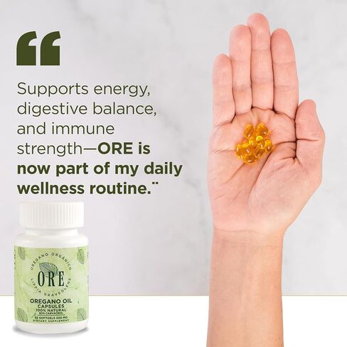 Ore Oregano Oil Softgels 80 ٪ Carvacrol | البرية المكسيكية oregano | المناعة العشبية والدعم التنفسي | ملحق طبيعي | غير المعدلة وراثيا ، خالية من الغلوتين | 65 كبسولات سهلة التبادل in Saudi Arabia