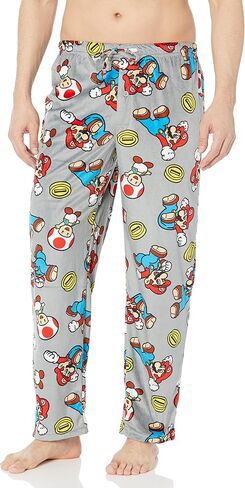Nintendo Mens Pajama Bottom ، Lounge Pant مع الرباط ، ملابس نانية مريحة ومريحة in Saudi Arabia