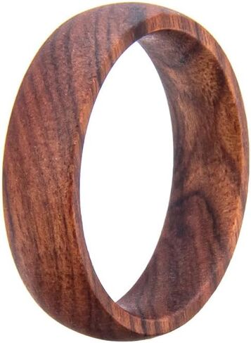 6mm 8mm Men Women Natural Iron Wood Ring Iron Wood Anniversary Wedding Ring Band,Domed Couple Wood Anniversary Ring with Free Zebra Wooden Ring Box in Saudi Arabia