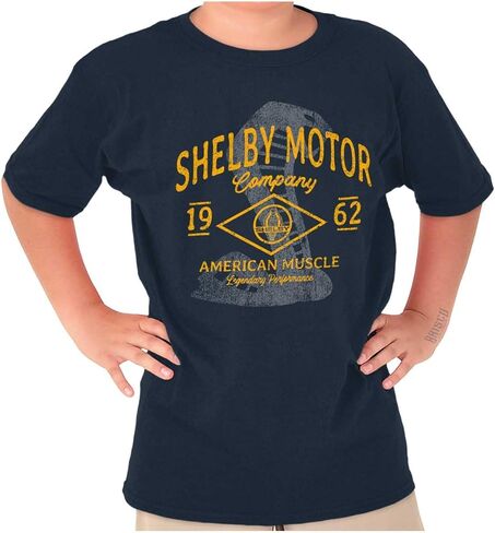 Brisco Brands Shelby Motor Company Muscle Car Crewneck T Shirts Boy Girl in Saudi Arabia