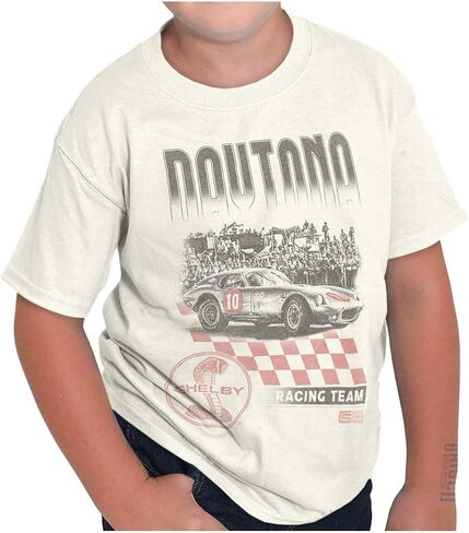 Brisco Brands Shelby Motors Daytona Racing Team Team Crewneck T Shirts Boy Girl in Saudi Arabia
