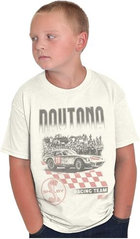 Brisco Brands Shelby Motors Daytona Racing Team Team Crewneck T Shirts Boy Girl in Saudi Arabia