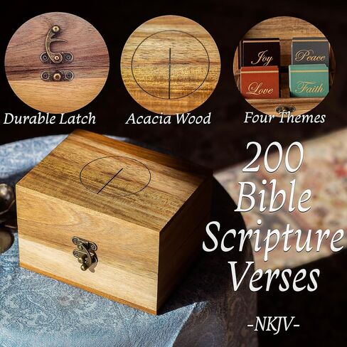 Bible Verse Box- Christian Gifts For Women Men, Religious Faith Gift for Women, Mom Sister Birthday Baptism Retirement Gift, Christian Home Decor, 200 Prayer Scripture Cards in Saudi Arabia