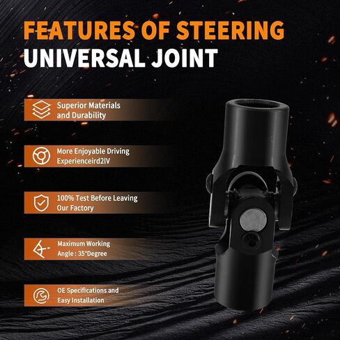 3/4 "الجولة x 3/4" -48 spline أسود توجيه عمود مفصل Universal مفصل U ، الطول الإجمالي: 96 مم (3-3/4 ") in Saudi Arabia