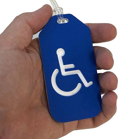 علامة أمتعة Handicap ، 2 "× 4" علامة كرسي متحرك متين من البلاستيك الصلب للسفر ، معدات المعاقين ، وضع العلامات على الأدوات in Saudi Arabia
