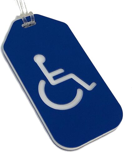 علامة أمتعة Handicap ، 2 "× 4" علامة كرسي متحرك متين من البلاستيك الصلب للسفر ، معدات المعاقين ، وضع العلامات على الأدوات in Saudi Arabia