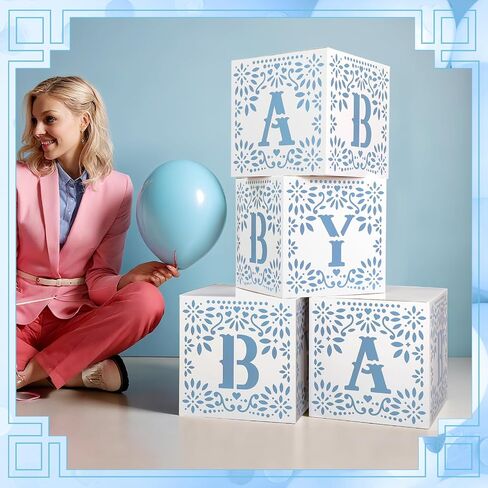 4 PCS Cielito Lindo Dame Shower Party Decorations Mexican Papel Picado Baby Boxes with Letters Fiesta Blocks Cloks Decor in Saudi Arabia