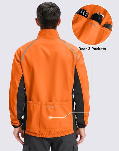 Bikewa Men's Winter Cycling Jackets Thermal Warm Water Resistant Running Bike Softshell Windproof Windbreaker in Kuwait