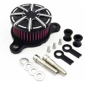 Motorcycle Air Intake Filter Kit For Harley Sportster XL883 XL1200 Iron 883 48 72 1991-2021（Black）