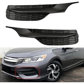 1 Pair of Front Bumper Fog Light Cover Driver and Passenger Side for 2016-2017 Accord