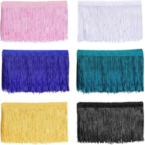 13 Yard 4 Inch Wide Fringe Tassel Trim Lace for Sewing Crafts Clothes Curtains Accessories Latin Wedding Dress DIY Lamp Shade Decoration 6 Colors