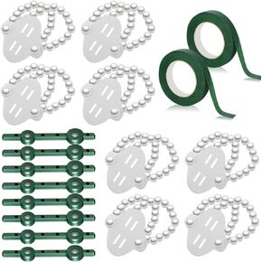 8 Pieces Wrist Corsage Bands Pearl Wrist corsages for Wedding Faux Wrist Bands Elastic 8 Pairs Boutonniere Magnets 2 Rolls Green Floral Wrapping Tapes for DIY Handmade Prom