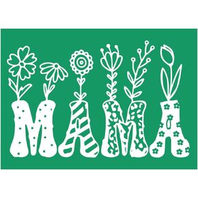 Mama Bear Silk Screen Stencils,Mother's Day Mesh Transfers Chalk Paste Screen Printing Stencil Reusable Silk Screen Stencils for Craft,Fabric,Self Adhesive Stencils for Wood,DIY Gift Home Decor