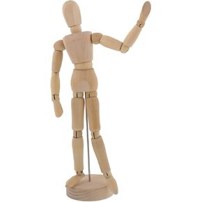 US Art Supply® Wood 8" Female - Artist Drawing Manikin Articulated Mannequin with Base and Flexible Body - Perfect for Drawing The Human Figure (8" Female)