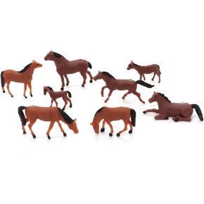 20pcs HO Scale Painted Farm Animals 1:87 Scale Model Horses 10 Different Poses Miniature Model Train Layout Animals