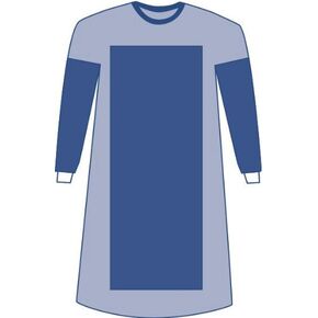 Medline Sterile Poly-Reinforced Aurora Surgical Gown, Blue, Large, Pack of 30