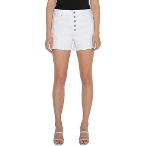 Liverpool Women's Christine Hi-Rise A-line Exposed Button Fly Stretch Denim Short 3 1/2"