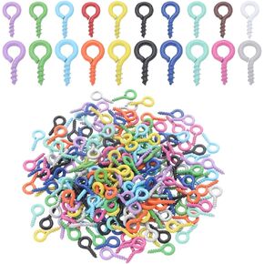 SUNNYCLUE 1 Box 500Pcs Screw Eye Pins Mini Eye Hooks Small Eyelet Screws Eye Pins Hooks Screw Peg Hooks Metal Eye Pin Eye Screws for Jewelry Making Accessories DIY Half Drilled Beads Craft Arts