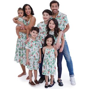 Disney Mickey Mouse Minnie Mouse Hawaiian Matching Family Hawaiian Button Down Shirt Adult