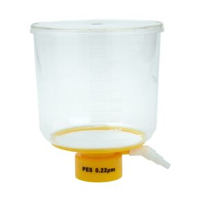 Celltreat 229718 Bottle Top Filter, Sterile, Graduated, PES Filter Material, 0.22µm Pore size, 90mm Diameter, 1000mL Volume (Case of 24)
