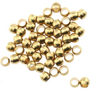 50PCS 4mm Brass Compression Ferrule Sleeve Double Taper Ferrule Pipe Tube Fittings