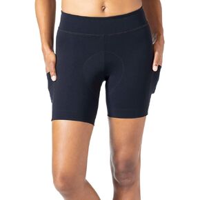Terry Bike Shorts Women Padded Wayfarer 7 Inch Long Compression Shorts for Women Cycling Touring Bike Short, UPF 50+