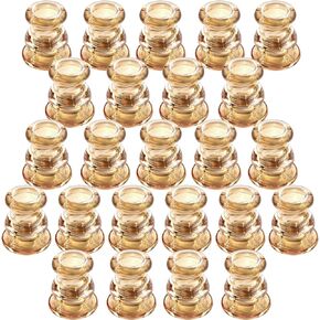 Gold Candlestick Holders 12PCS, 2.1" H Taper Candle Holders Bulk for Pillar Candles, Taper Candles, Glass Candle Holders for Wedding, Party&Festival