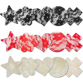 Pasties Nipple Covers, 15, 36, 45 Pairs, Ultra Thin Breathable Satin, Sticky Nipple Cover for Rave Daily Exercise
