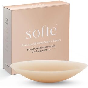 Nipple Covers - Seamless Adhesive Silicone Nipple Pasties - Reusuable Pasties Nipple Covers for Women with Travel Box