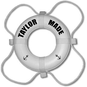 TAYLOR MADE PRODUCTS Life Ring Lettering Kit for buoys, Contains four of each 2" Black Letters A-Z, Numbers 0-9, Various Symbols, Waterproof, Fade Resistant, Application Template Included - 2020108366