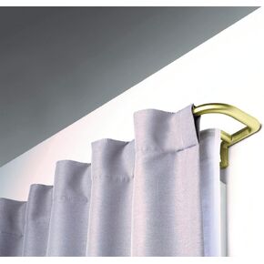 Umbra Twilight Double Curtain Rod Set – Wrap Around Design is Ideal for Blackout or Room Darkening Panels, 48-88 Inch (122-224cm), Brass