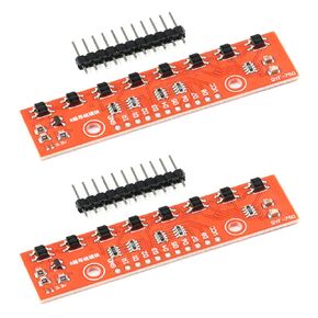 2Pcs 3.3V-5V Tracking Sensor Module 8 Channel Finding Module Line Follower Infrared Detection Sensor 8 bit Detector Hunt Board PCB