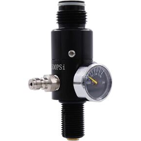 TUXING 4500PSI Paintball Air Tank Regulator & Valve Guage, Durable Aluminum Paintball Regulator,for Industrial(Inlet 4500psi, Outlet 2200psi),5/8-18UNF