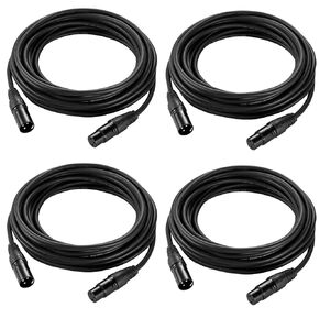 DMX Cable 10 ft,Flexible 3 Pin Signal XLR Male to Female DMX Cable Wires for DJ Stage Lighting Input & Output (10FT,4 Pack)
