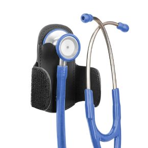 iGuerburn Leather Stethoscope Holder Hip Clip for Littmann & Most Stethoscopes, Stethoscope Clip Holster Accessories for Scrubs/Belt/Pocket, Black(Right-Handed)