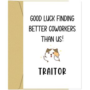 Funny Coworker Leaving Farewell Card, Humorous Goodbye Card for Colleague,Best Wishes for Him Her,Good Luck Finding Better Coworkers Than Us...