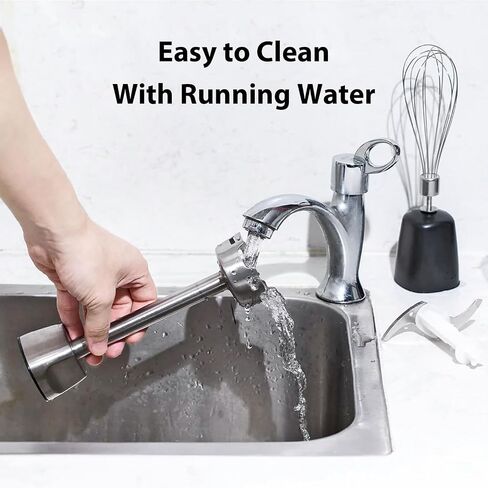 Immersion Stick Hand Blender - Variable Speeds & Turbo Function, 800W Powerful Motor, For Shakes & Smoothies, Baby Food & Soup, Whisk, 800ml Beaker, 500ml Chopper Bowl, For Home Use in Saudi Arabia