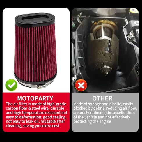 مجموعة استبدال مدخل فلتر هواء المحرك Motoparty لـ Yamaha Banshee 350 YFZ350 YFZ350SE YFZ350SP YFZ350LE 1987-2006 مع محول حامل وغطاء فلتر الهواء (أسود) in Saudi Arabia