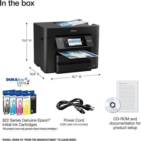 Epson® Workforce® Pro WF-4820 Wireless Color Inkjet All-In-One Printer, Black, Large in Saudi Arabia