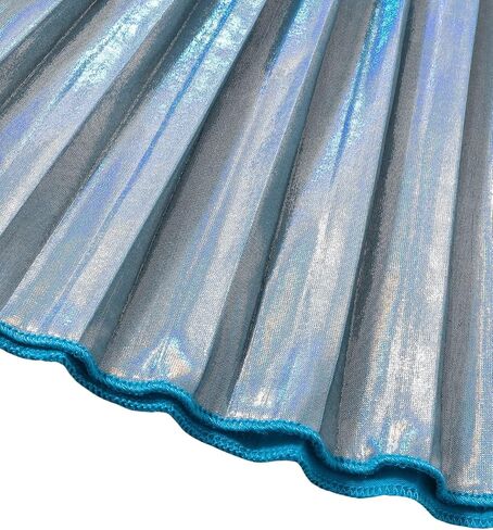 Verdusa Toddler Girl's Metallic Shiny Elastic Waist Pleated A Line Short Skirt in Saudi Arabia