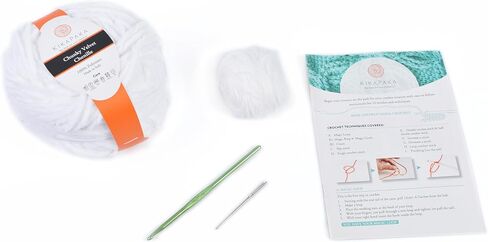 Beginner's Crochet Kit - Create Velvet Baby Bear Beanie & Booties | Knitting Kit for Beginners in Saudi Arabia