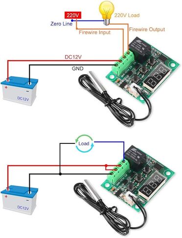 AITRIP 3PCS W1209 12V DC Digital Temperature Controller Board with 10A One-channel Relay and Waterproof Micro Digital Thermostat -50-110°C Electronic Temperature Temp Control Module Switch (With Case) in Saudi Arabia