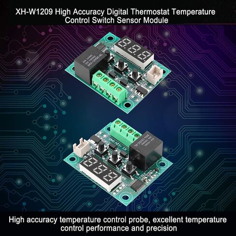 AITRIP 3PCS W1209 12V DC Digital Temperature Controller Board with 10A One-channel Relay and Waterproof Micro Digital Thermostat -50-110°C Electronic Temperature Temp Control Module Switch (With Case) in Saudi Arabia