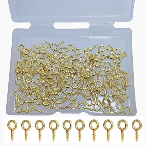300PCS Small Screw Eye Pins,10 x 5mm Eye pins Hooks,Mini Screw Eye Pin Peg for Arts & Crafts Projects,Self Tapping Screws Hooks Ring for Cork Top Bottles & Charm Bead (Black) in Saudi Arabia