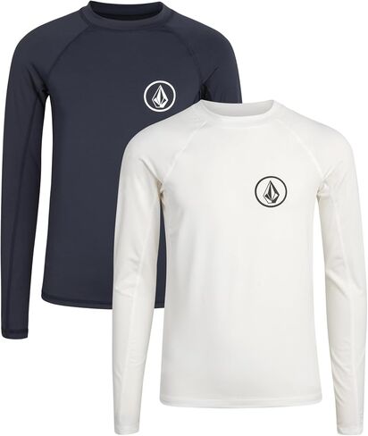 Volcom Boys' Rash Guard Shirts - 2 Pack UPF 50+ Quick Dry Long Sleeve Sun Protection Shirts - Kids Swimwear T-Shirt (8-16) in Saudi Arabia